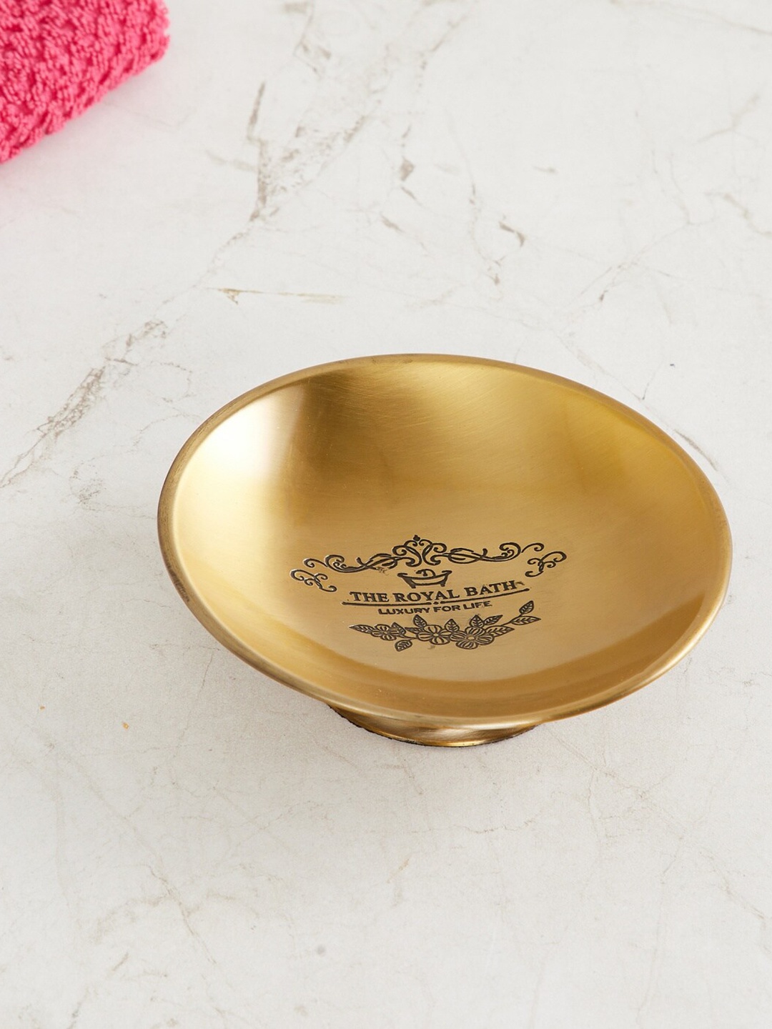 

Home Centre Gold-Toned Hamilton Royal Printed Metal Soap Dish