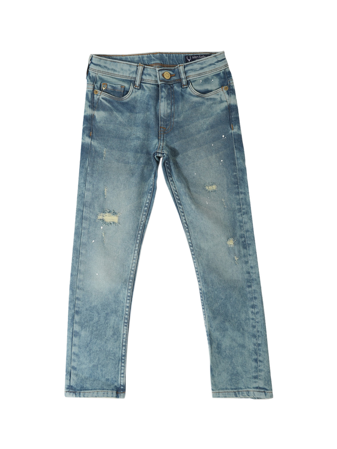 

Allen Solly Junior Boys Blue Skinny Fit Mildly Distressed Heavy Fade Acid Wash Jeans