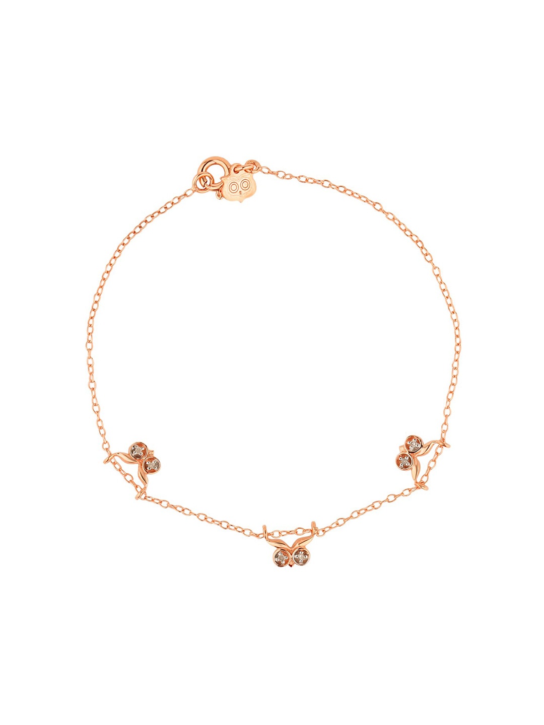 

Chumbak Women Rose Gold & White Handcrafted Rose Gold-Plated Link Bracelet