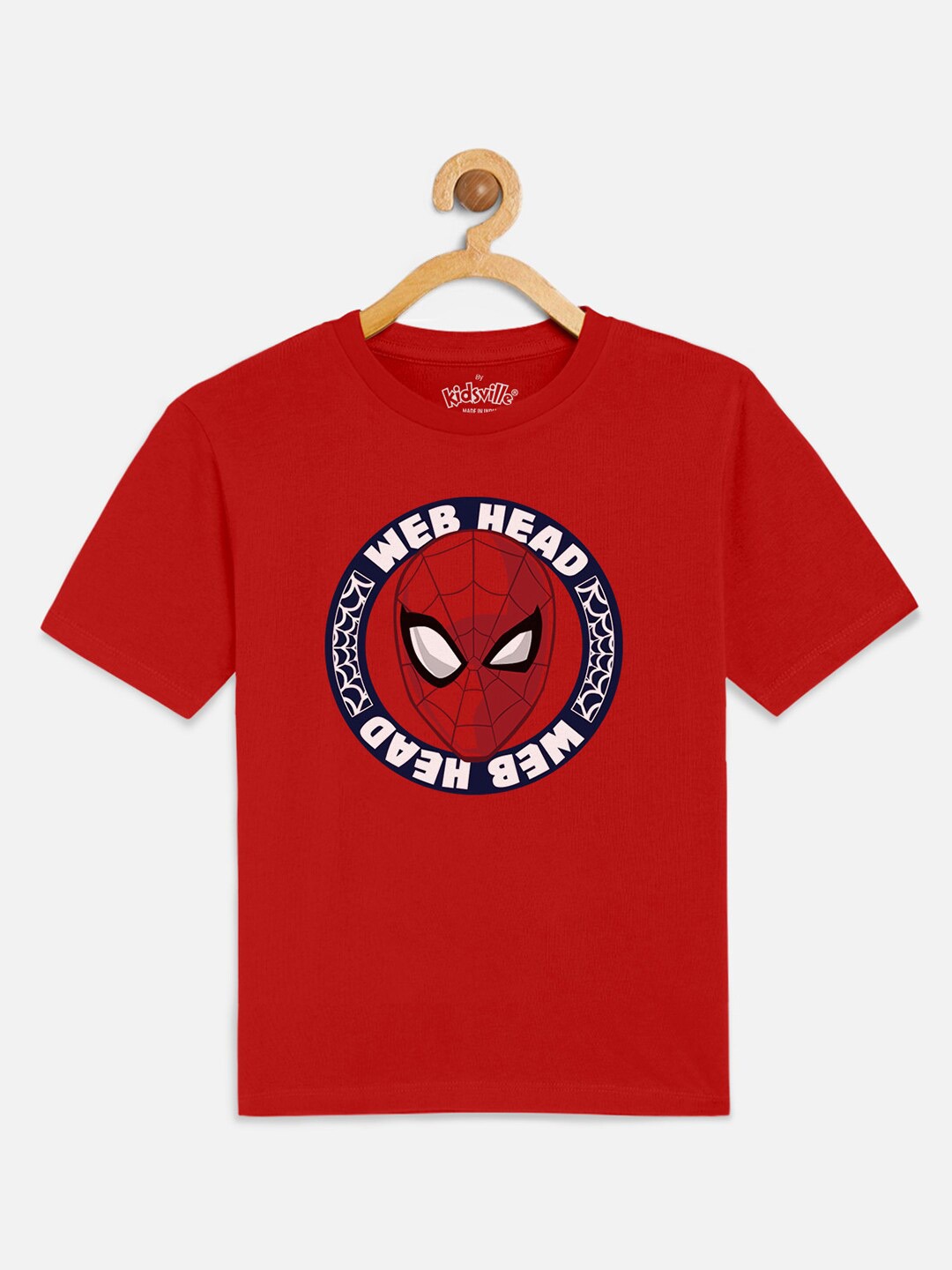 

Kids Ville Boys Red Spiderman Printed Pure Cotton T-shirt