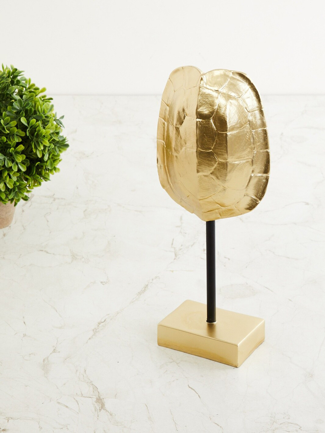 

Home Centre Gold-Toned Textured Turtle Shell Table Accent