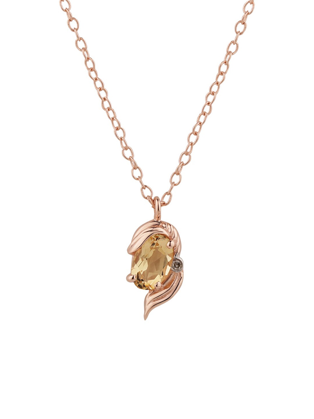 

Chumbak Yellow Sterling Silver Rose Gold-Plated Necklace