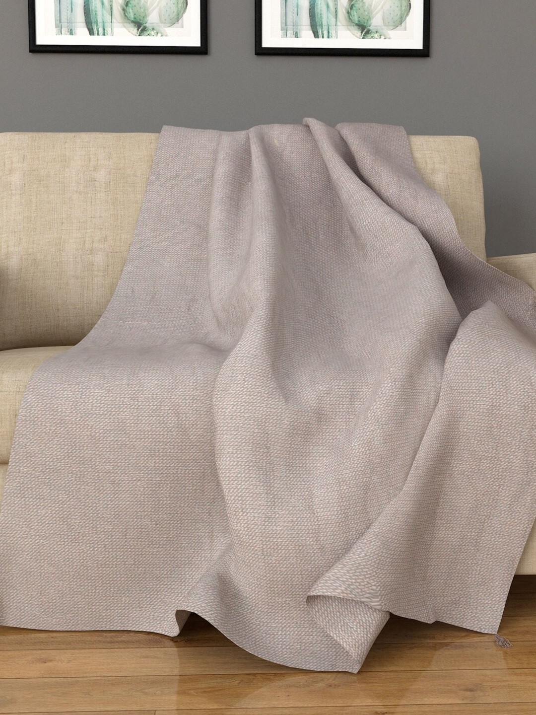 

Home Centre Grey Solid Sofa Throw