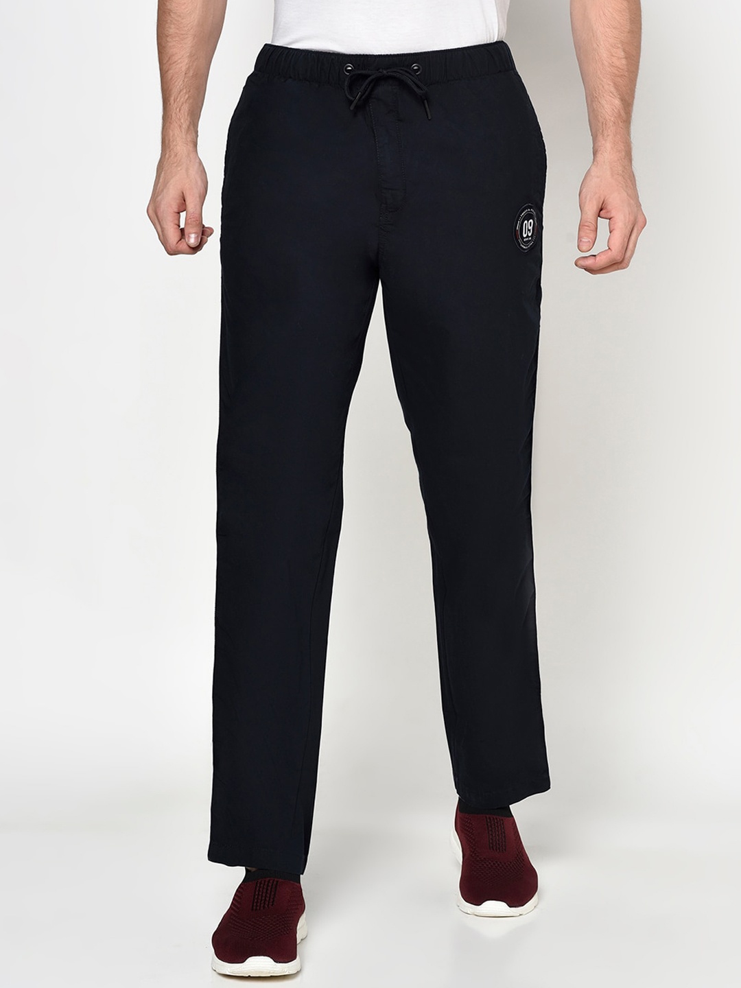 

Octave Men Navy Blue Solid Cotton Track Pants