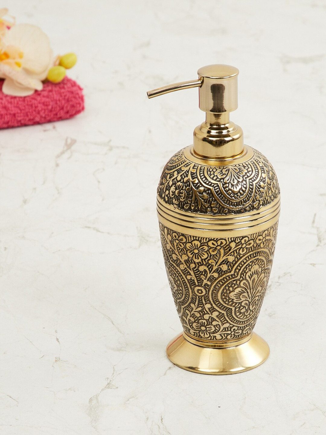 

Home Centre Gold-Colored Raja Rani Imperial Metal Soap Dispenser