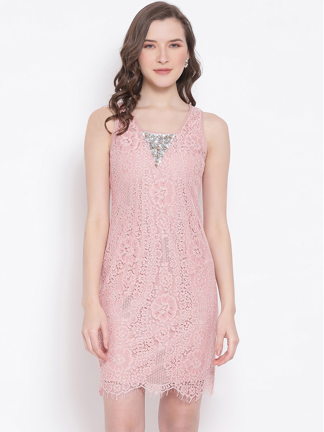 

LY2 Pink Crepe Sheath Dress
