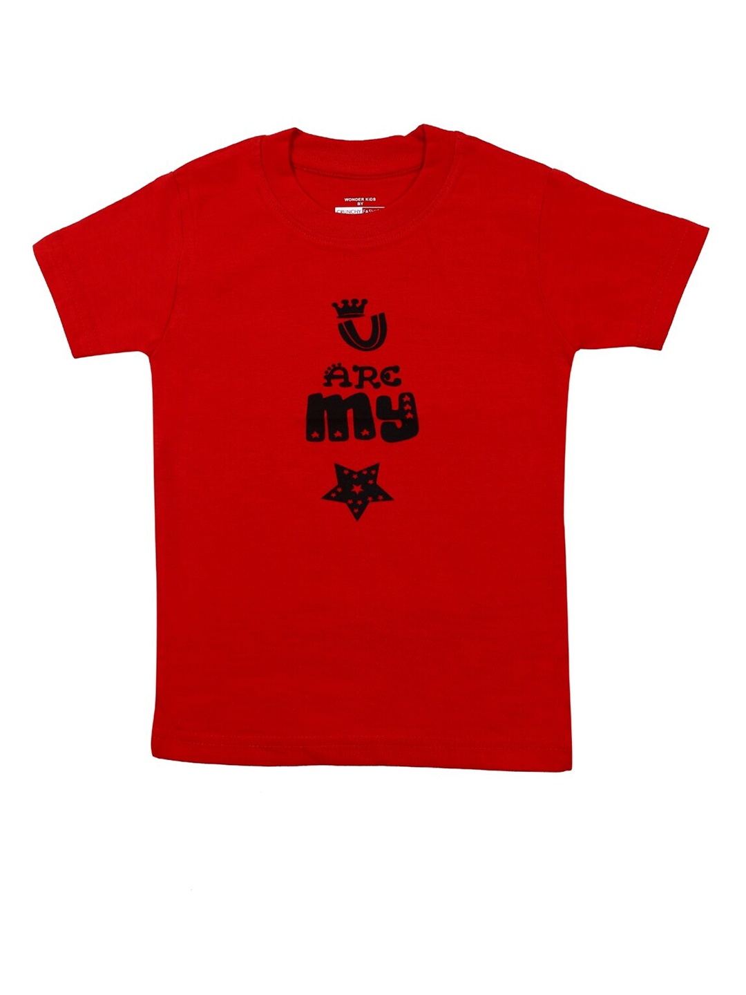 

Crunchy Fashion Boys Red Typography Printed T-shirt