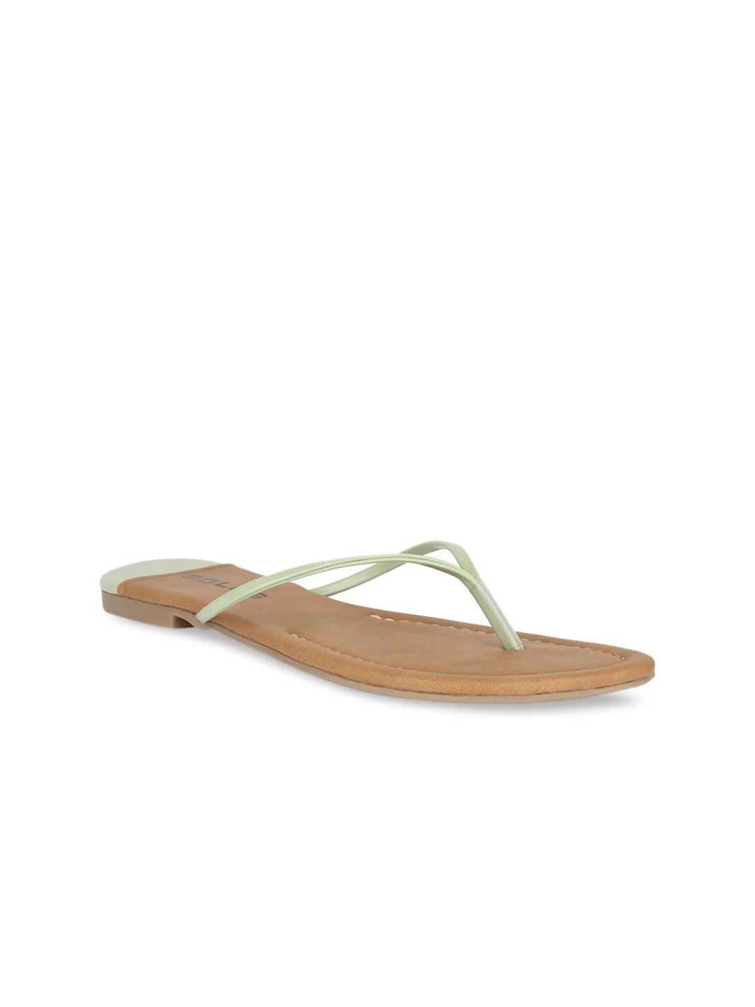 

SOLES Women Green Open Toe Flats