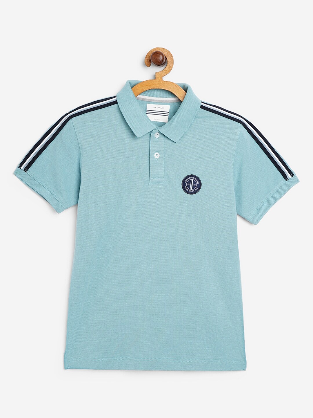 

Octave Boys Blue Solid Polo Collar T-shirt