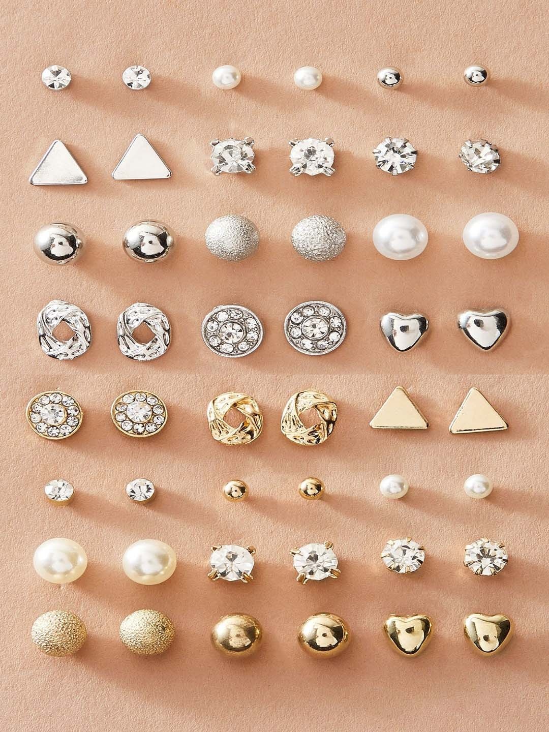 OOMPH Gold Contemporary Studs Earrings