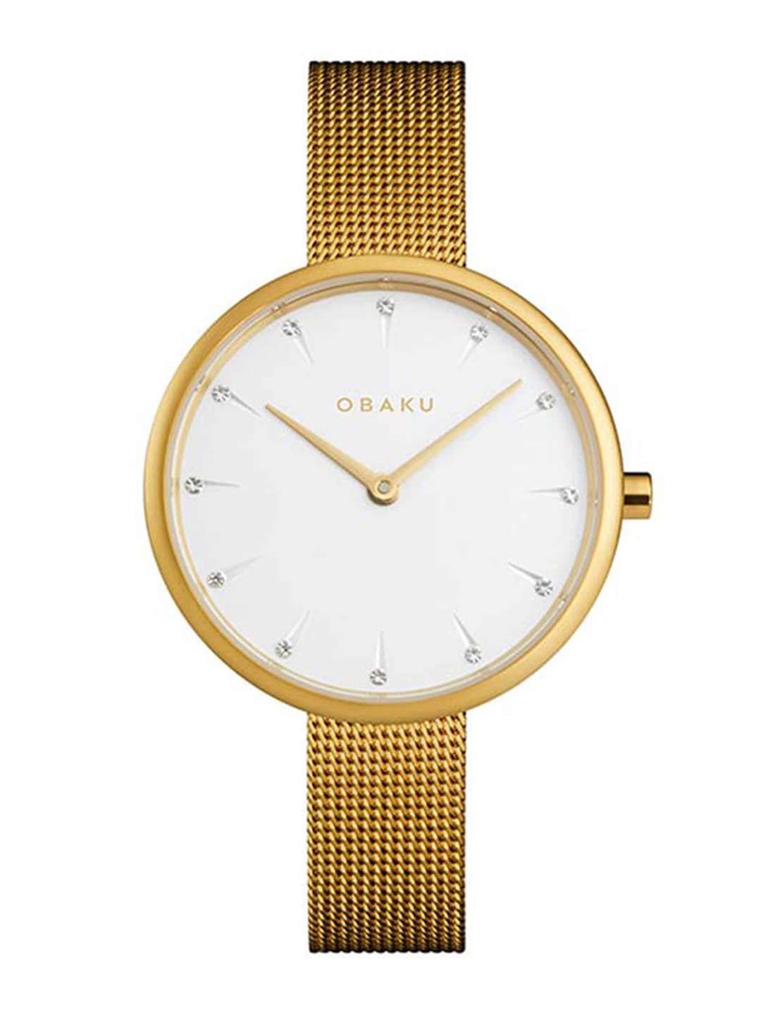 

Obaku Women White Brass Dial & Gold Toned Stainless Steel Analogue Watch V233LXGIMG