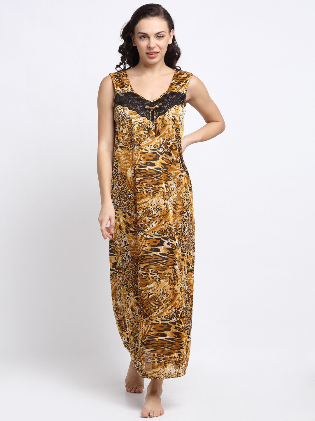 

NEUDIS Brown & Black Printed Nightdress