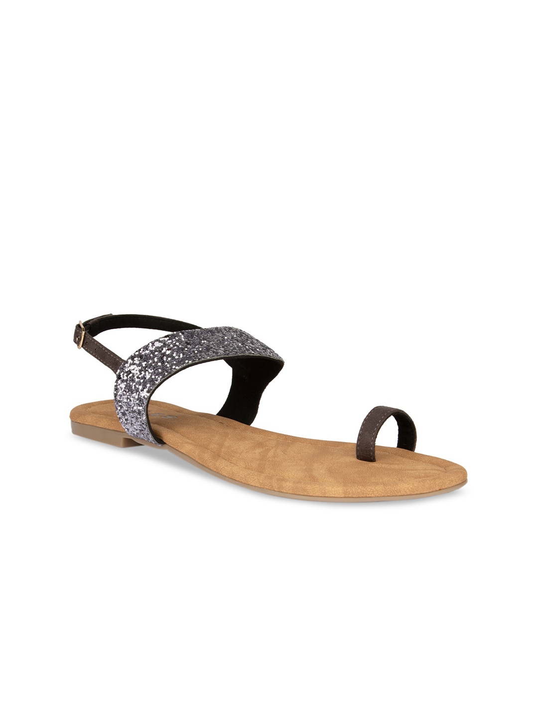 

SOLES Women Metallic Embellished One Toe Flats with Buckles