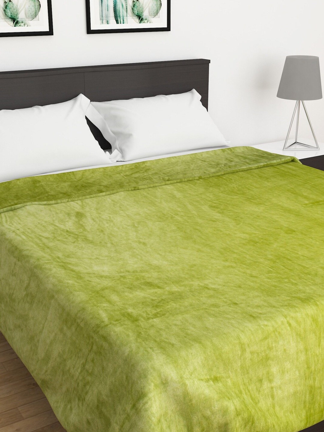

Home Centre Green Solid AC Room 210 GSM Double Bed Blanket