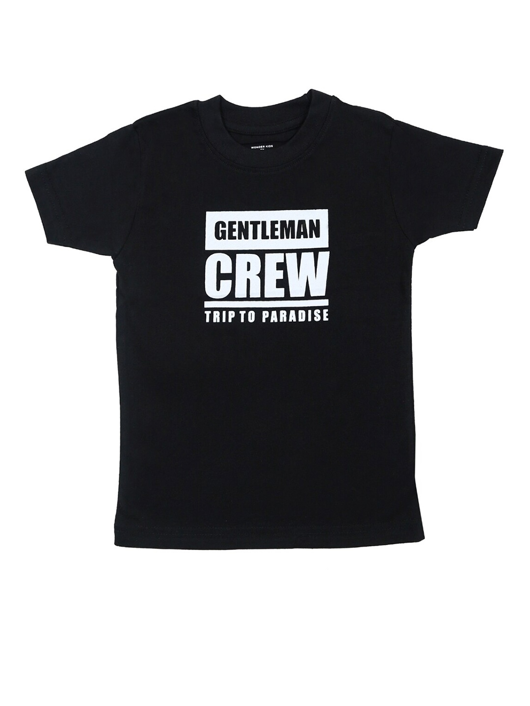

Crunchy Fashion Boys Black & White Typography Printed Monochrome T-shirt
