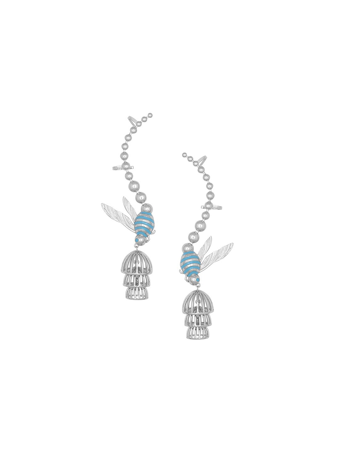 

Funky Maharani Silver Contemporary Drop Earrings