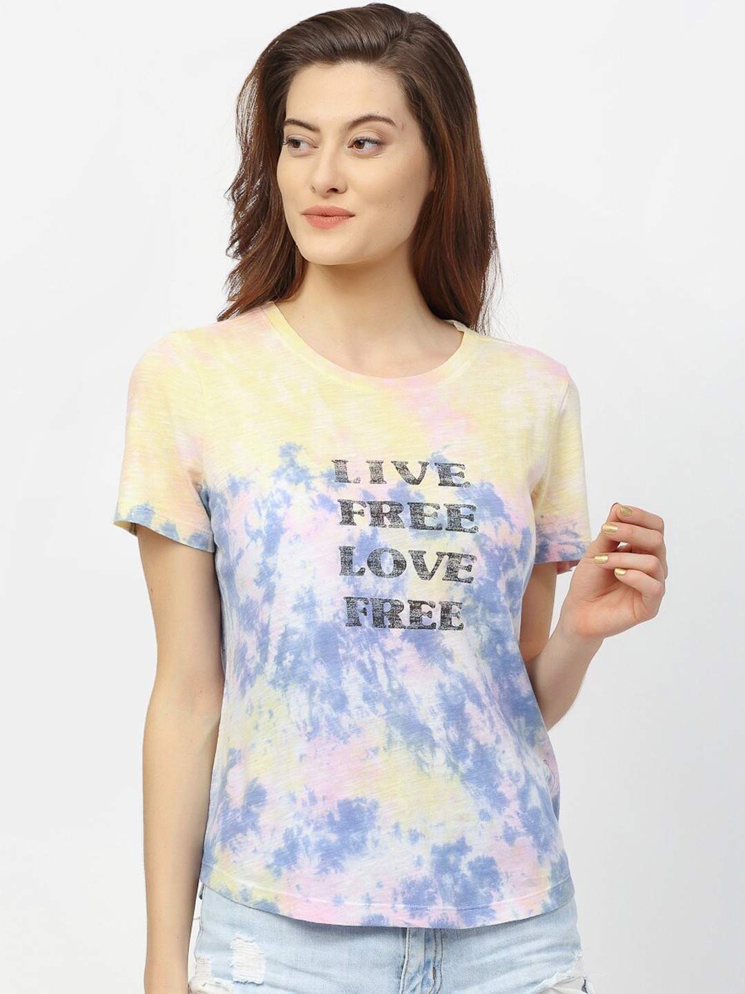 

Rigo Yellow & Blue Regular Top