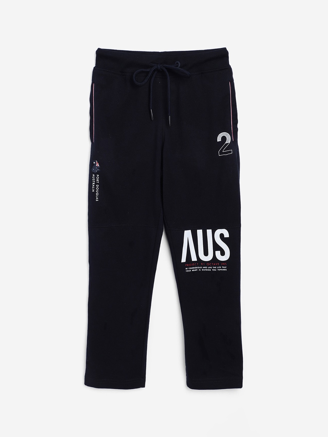 

Octave Boys Navy Blue Solid Cotton Track Pants
