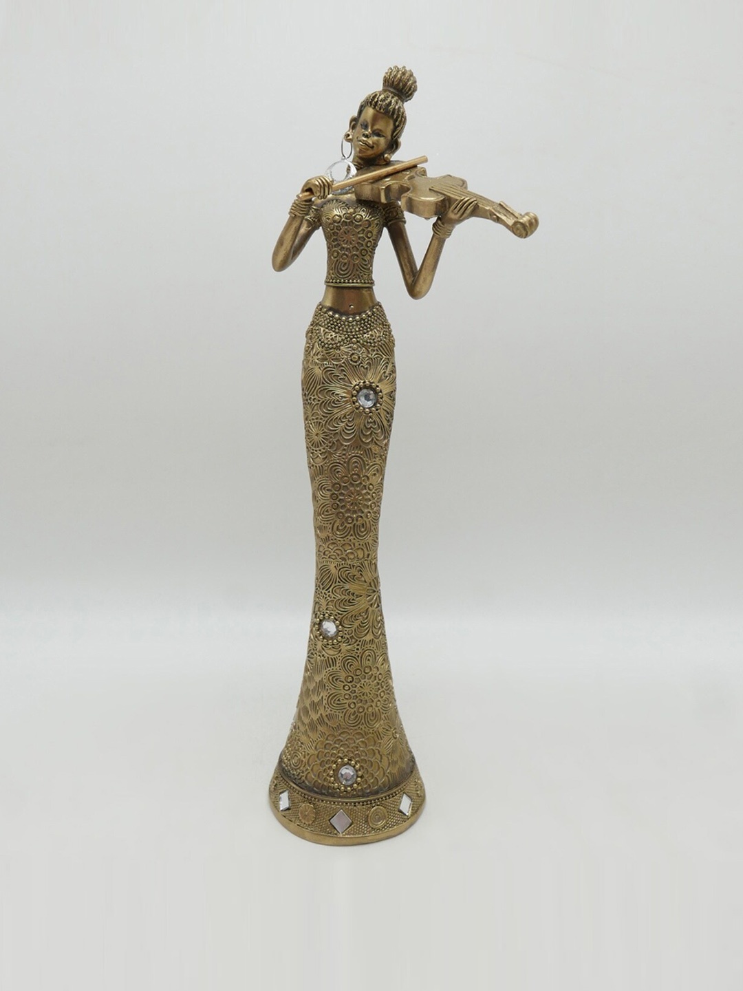 

Home Centre Gold-Toned Textured Polyresin Corsica African Musician Figurine Showpiece
