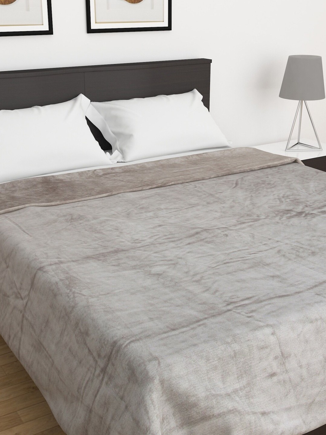 

Home Centre Grey Solid AC Room 210 GSM Double Bed Blanket