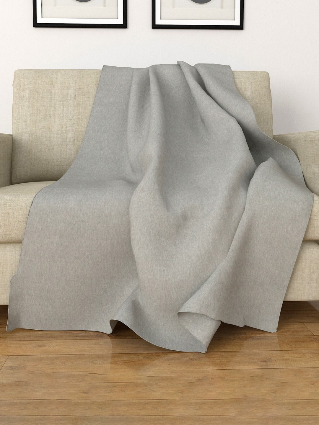 

Home Centre Grey Solid AC Room 110 GSM Single Bed Blanket