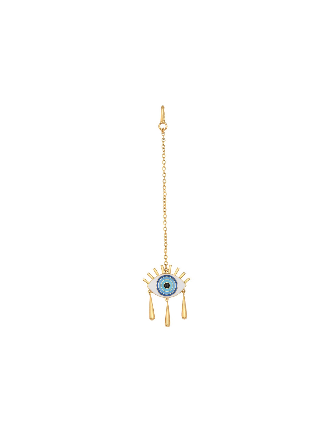 

Funky Maharani Gold-Plated White & Blue Handcrafted Nazar Maang Tikka
