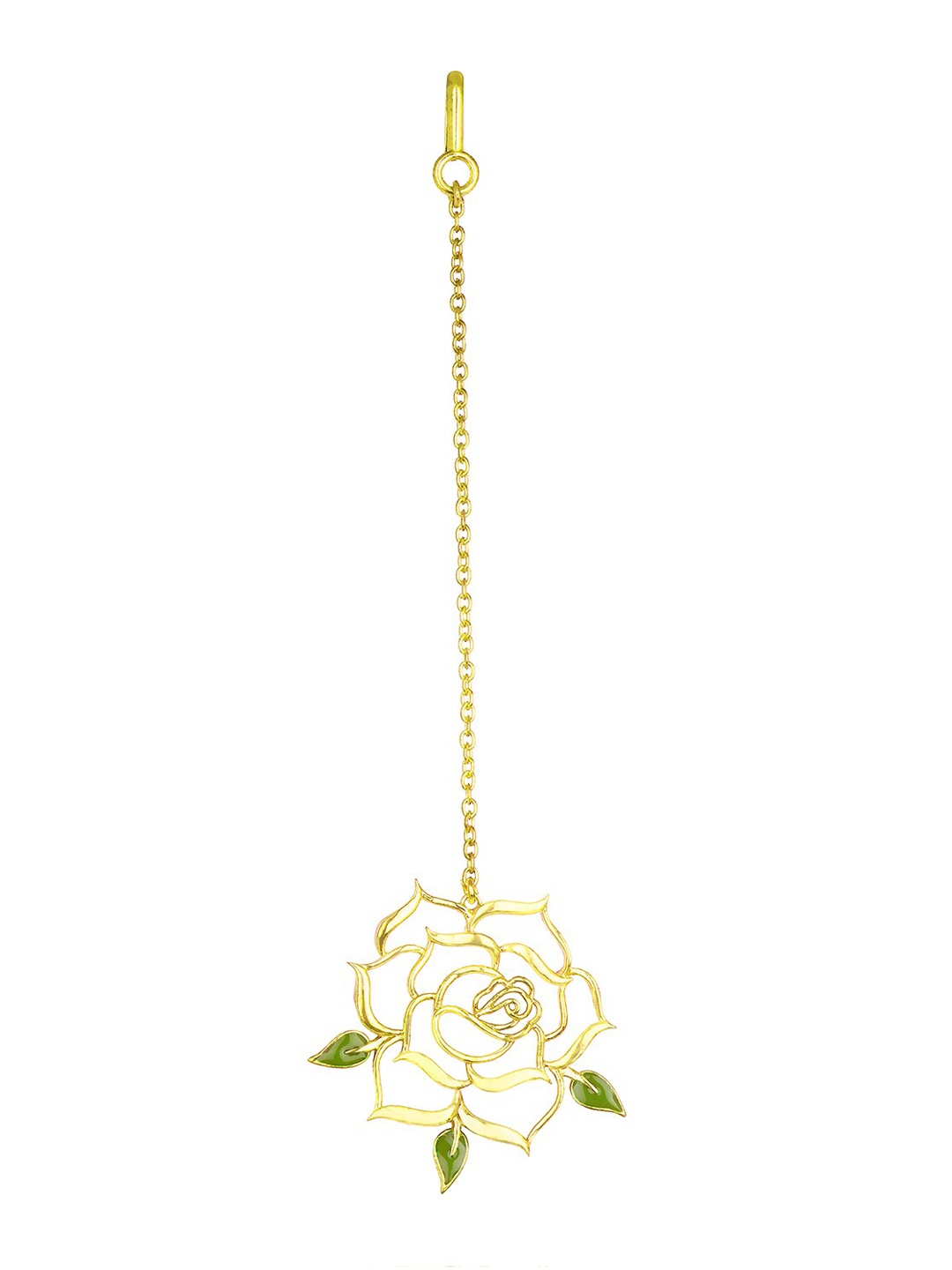Funky Maharani Gold-Toned Gold-Plated Handcrafted Rose Maang Tikka
