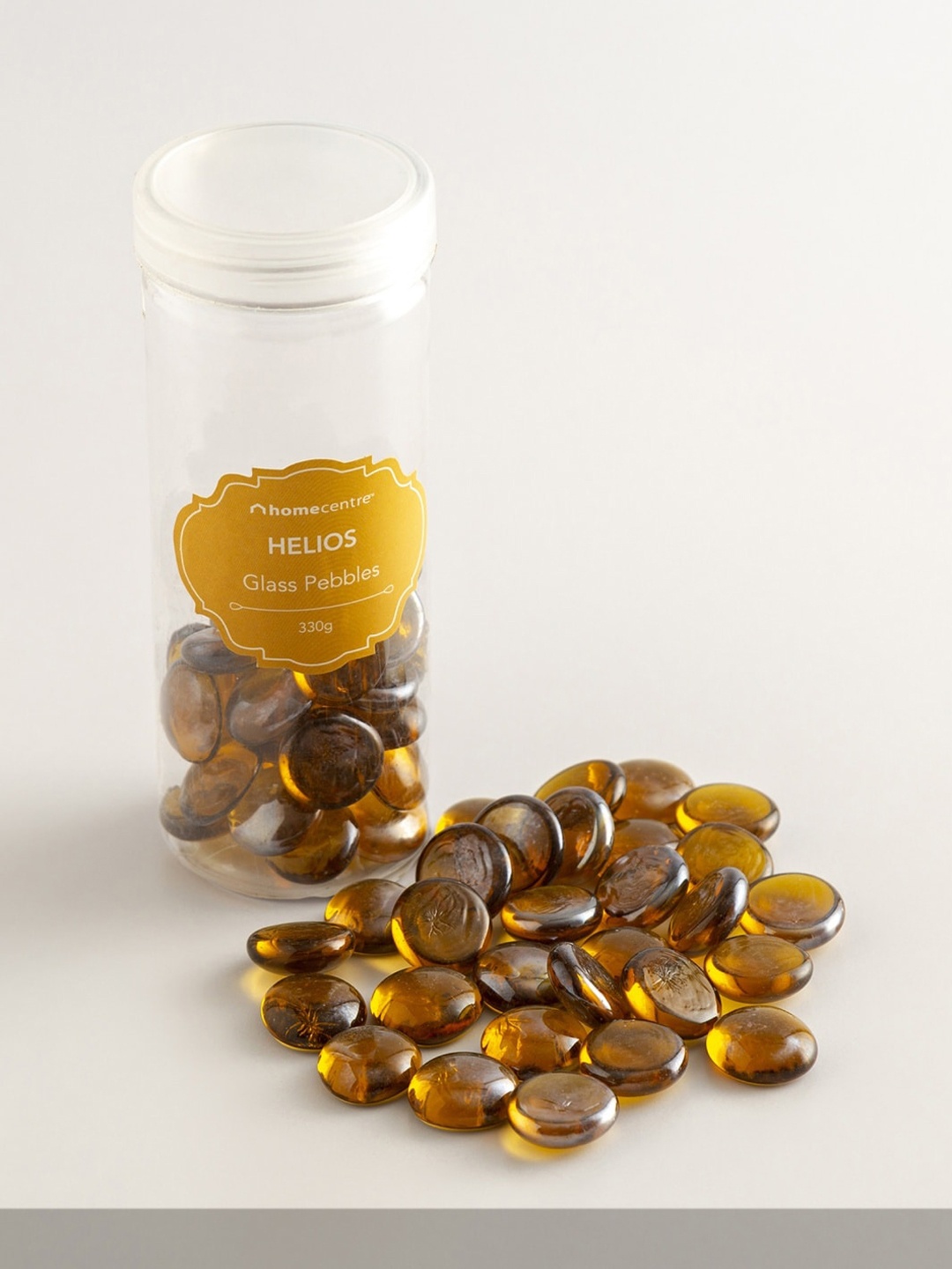 

Home Centre Yellow Solid Glass Helios Decorative Pebbles