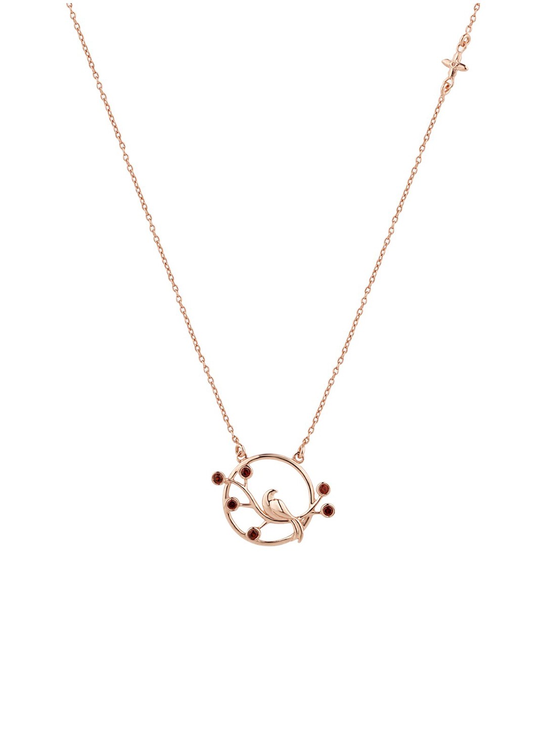 

Chumbak Brown Garnet Sterling Silver Rose Gold-Plated Necklace
