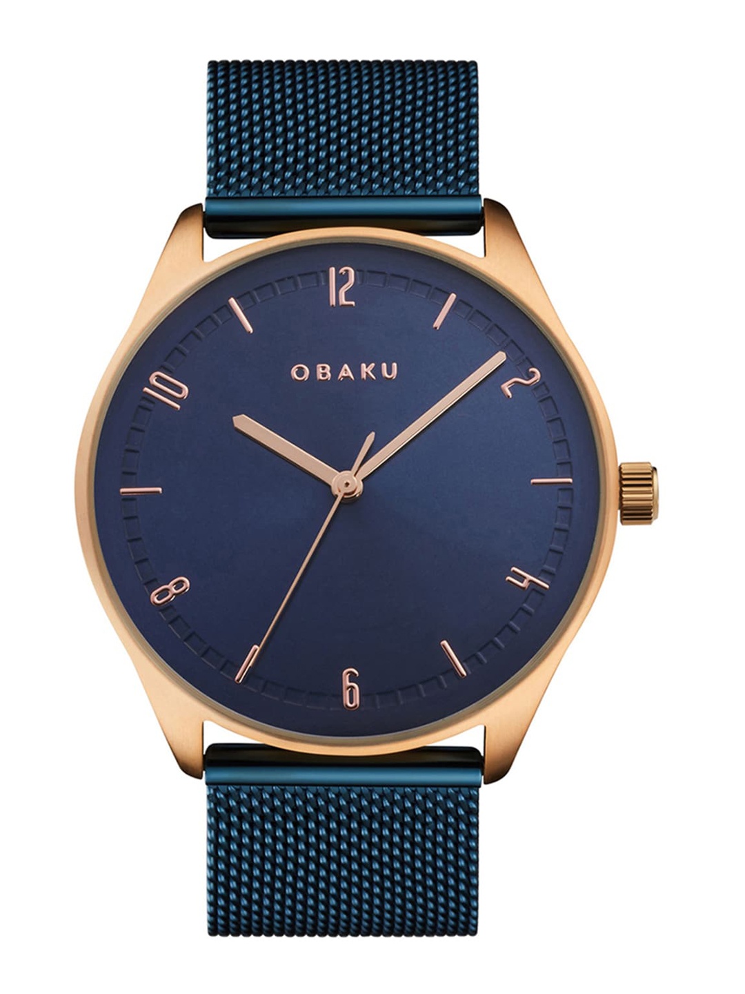 

Obaku Men Blue Brass Dial & Bracelet Style Straps Analogue Watch V235GXVLML
