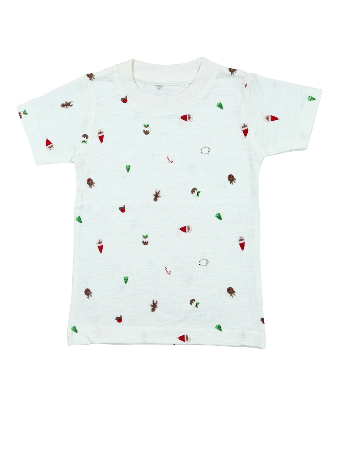 

Crunchy Fashion Boys White & Red Printed Cotton T-shirt