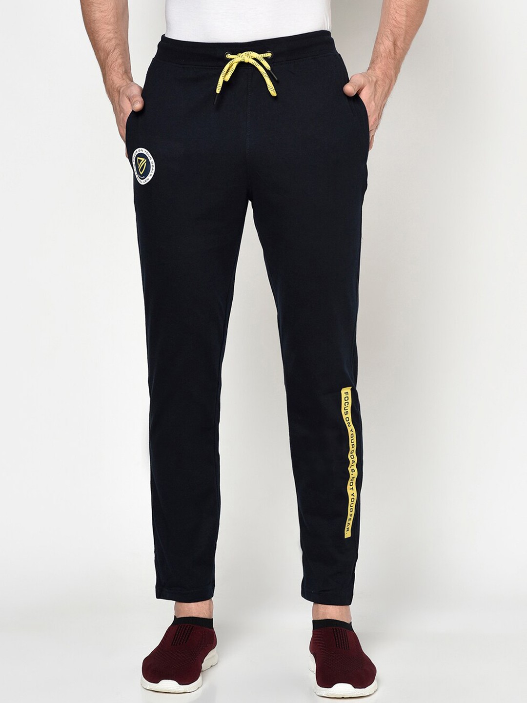 

Octave Men Navy Blue Solid Cotton Track Pants