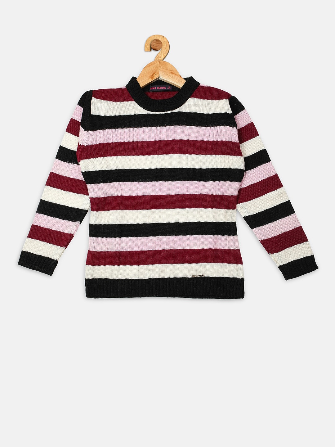 

Nins Moda Girls Multi Striped Regular Top