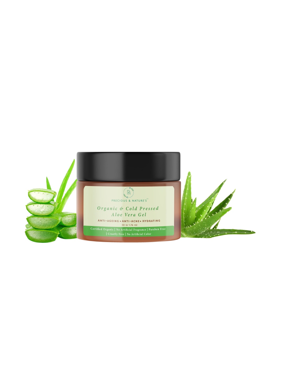 

Precious and Natures Certified Organic & Cold-pressed Pure Aloe Vera Gel 50 g, Brown