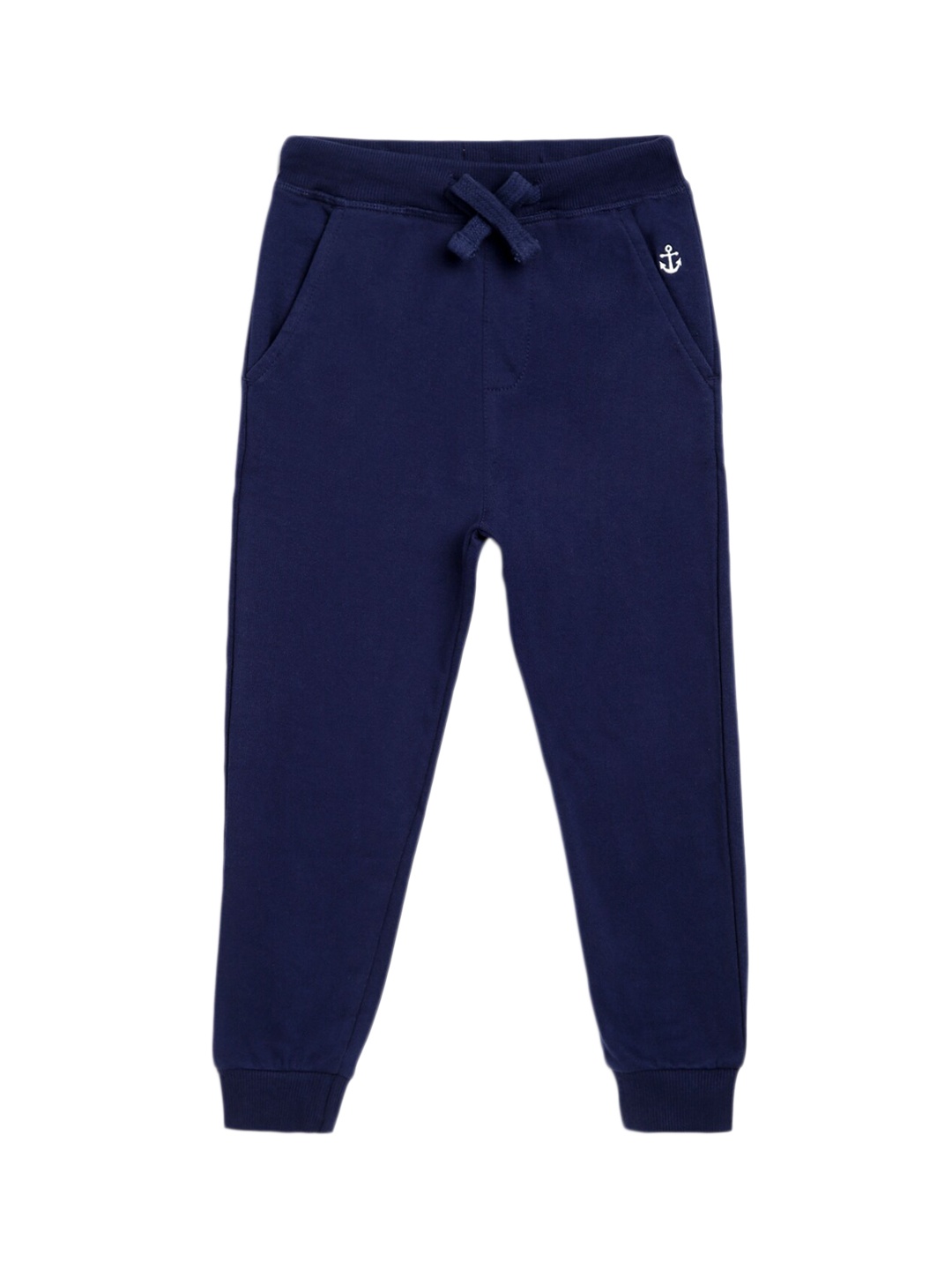 

Campana Boys Navy Blue Solid Cotton Joggers