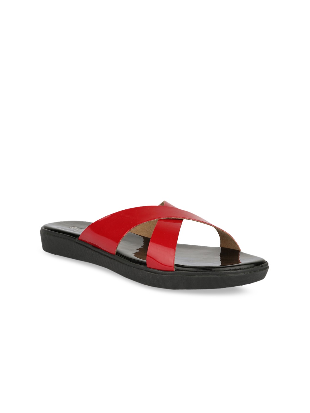 

SOLES Women Red Open Toe Flats