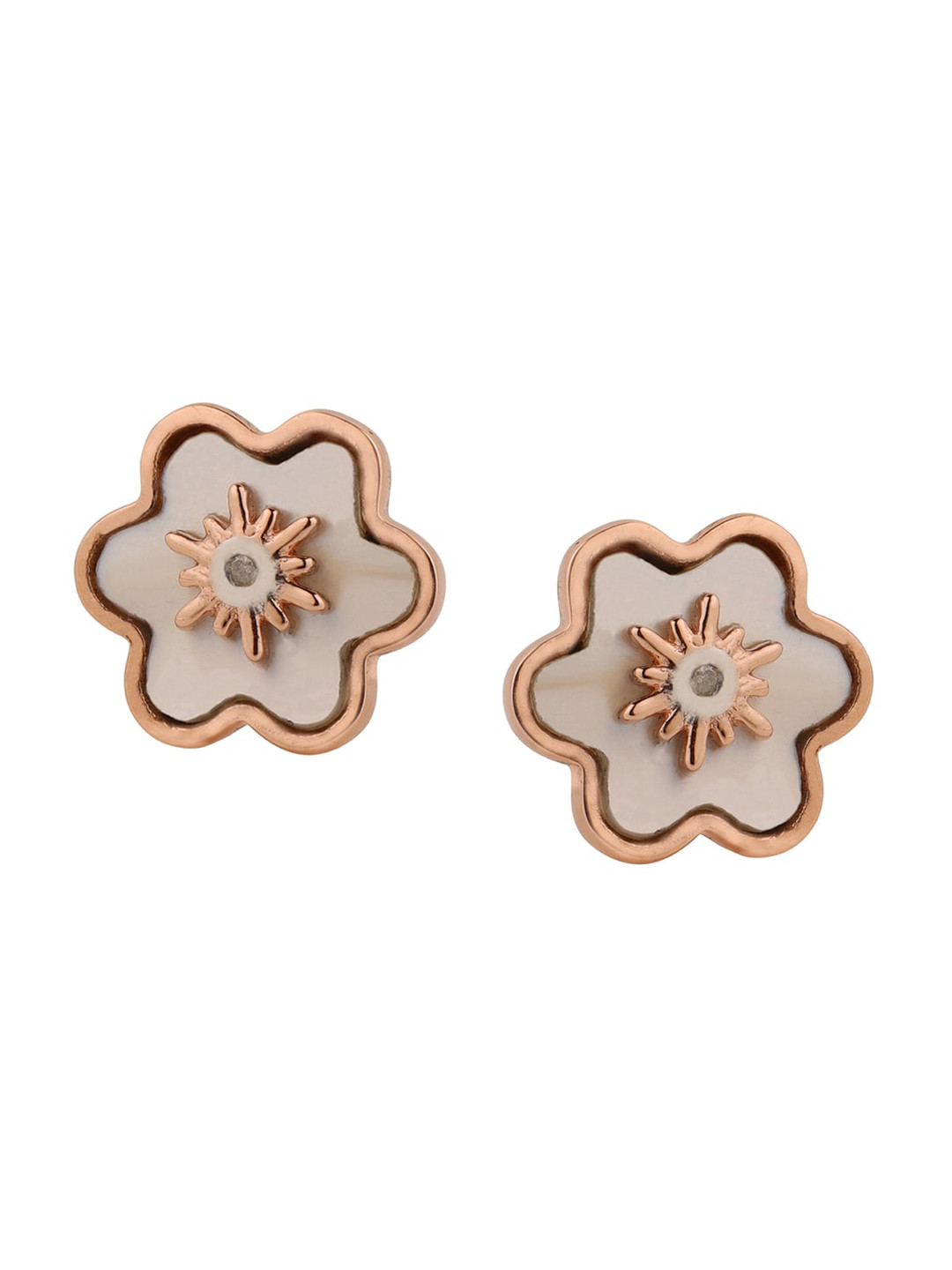

Chumbak Rose Gold Floral Studs Earrings