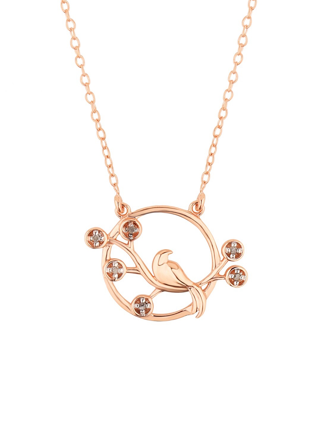 

Chumbak Rose Gold & White Sterling Silver Rose Gold-Plated Handcrafted Necklace
