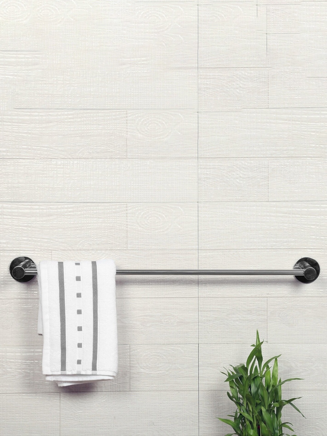 Home Centre Silver-Toned Adrian Aeron Stainless Steel Towel Holder