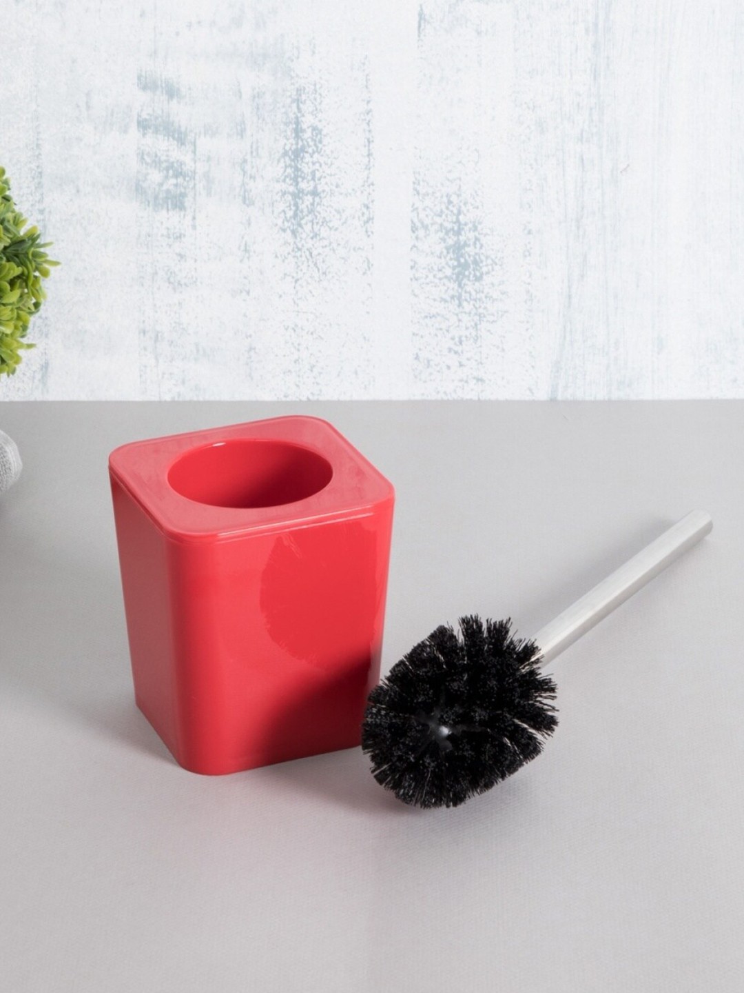 

Home Centre Red & Black Solid Toilet Brush Holder