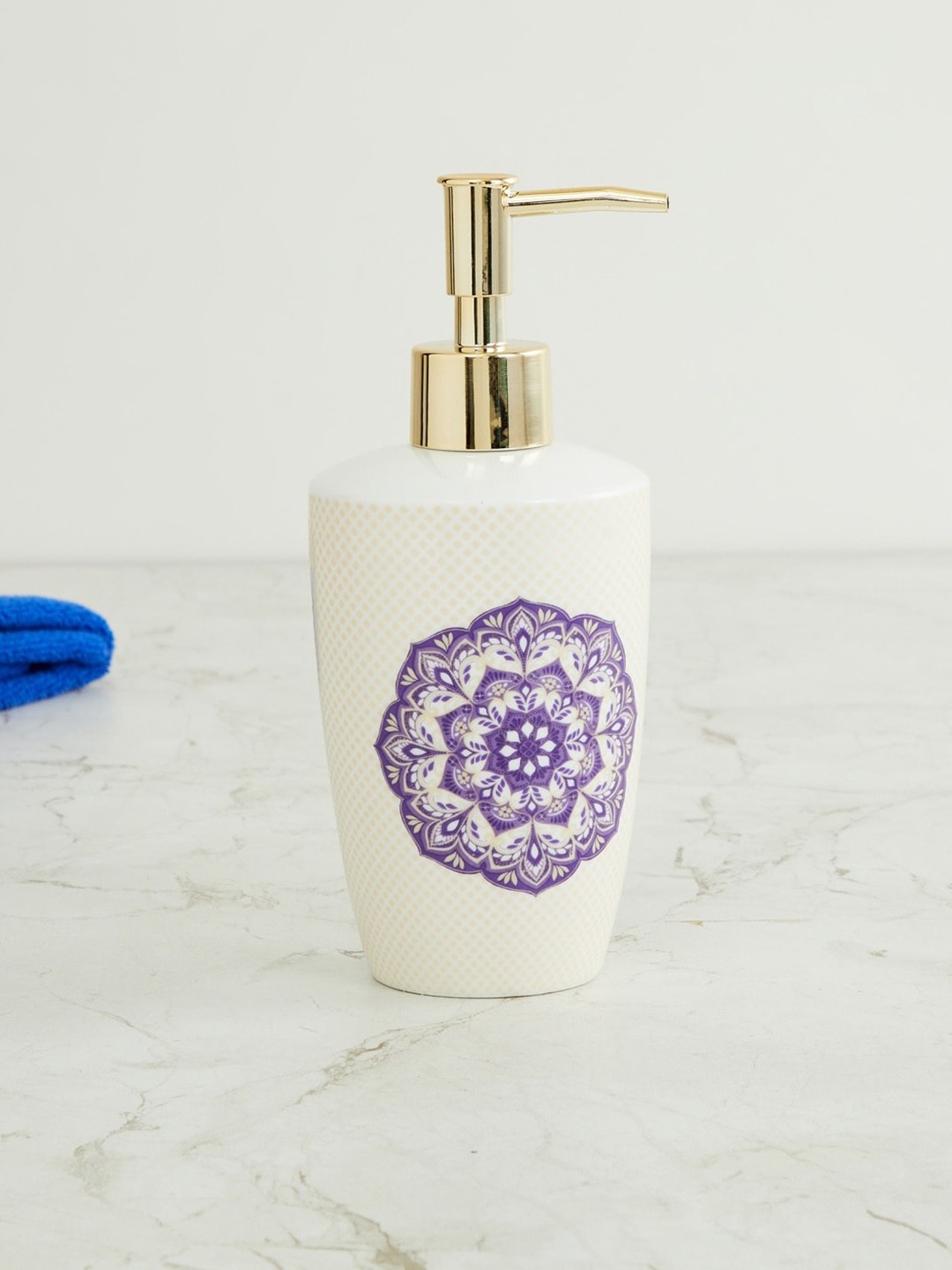 

Home Centre Beige & Purple Royal Indulgence Liam Printed Liquid Soap Dispenser