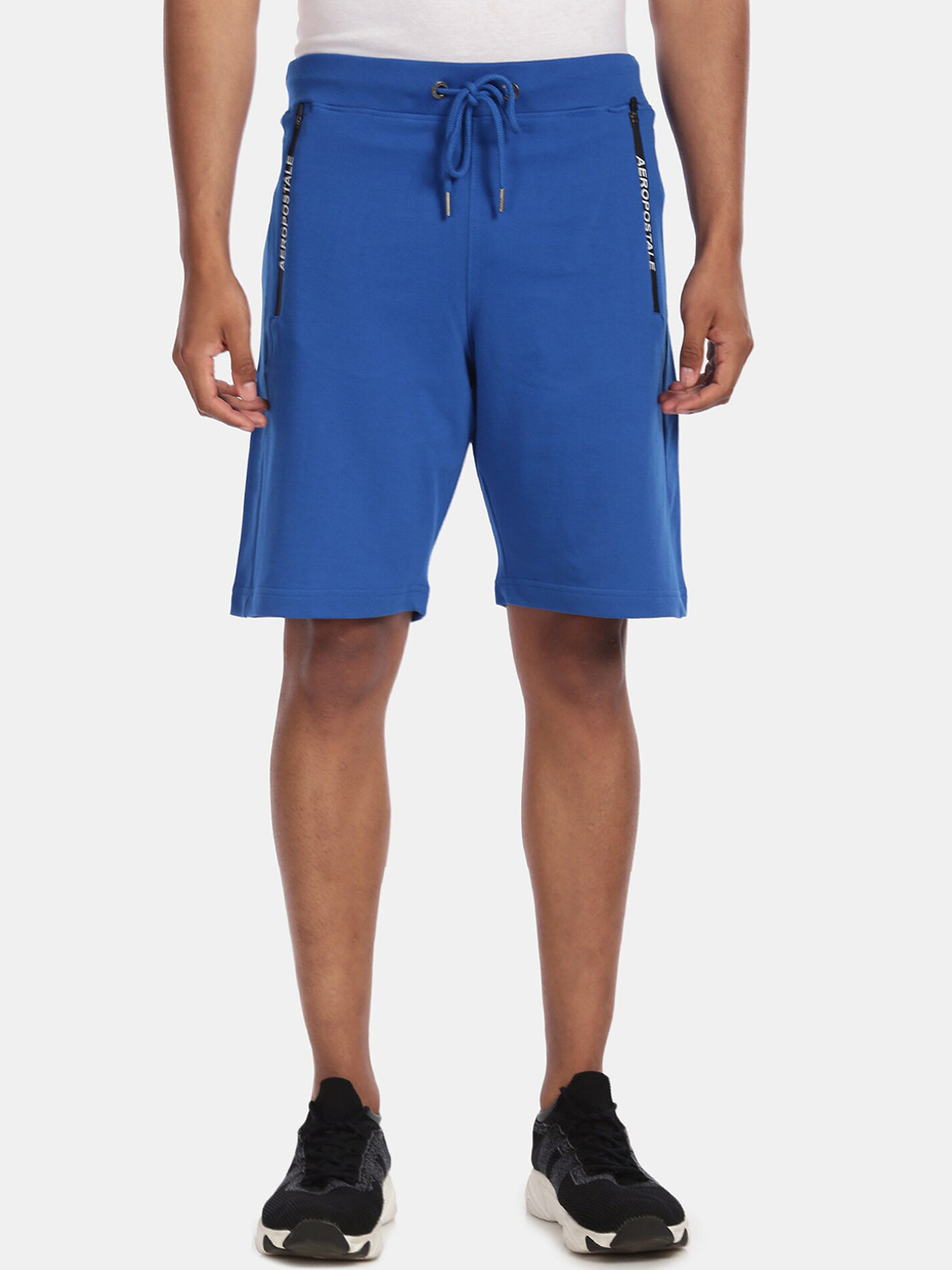 

Aeropostale Men Blue Solid Pure Cotton Regular Fit Shorts