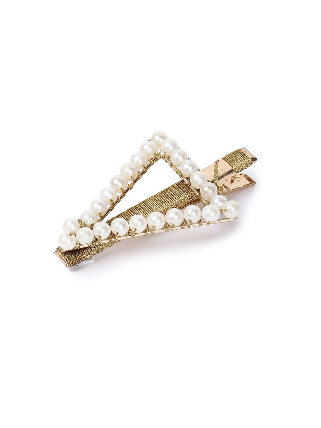 

FOREVER 21 Gold-Toned Beaded Alligator Hair Clip