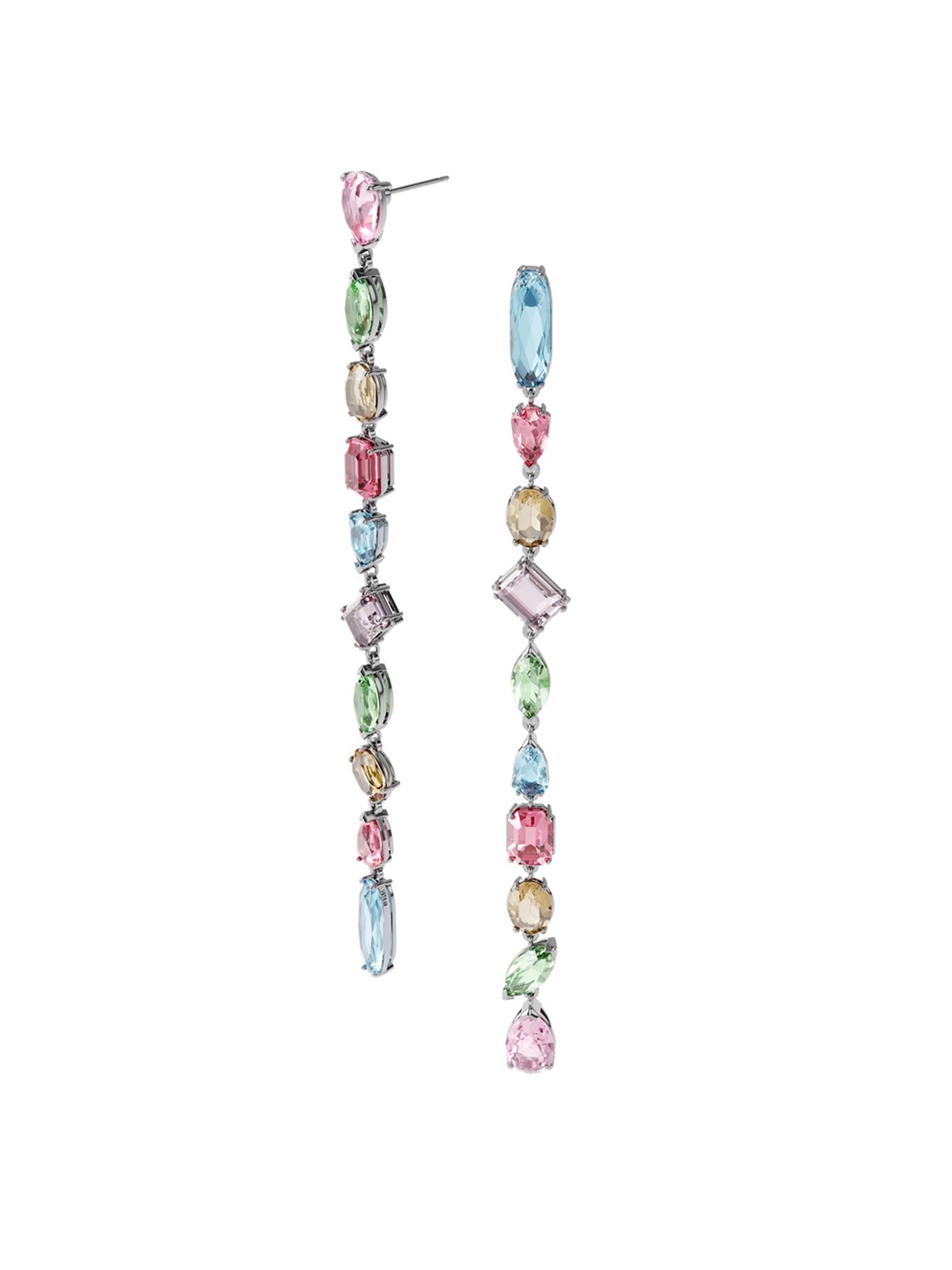 

SWAROVSKI Multicoloured Rhodium-Plated Gema Drop Earrings, Multi