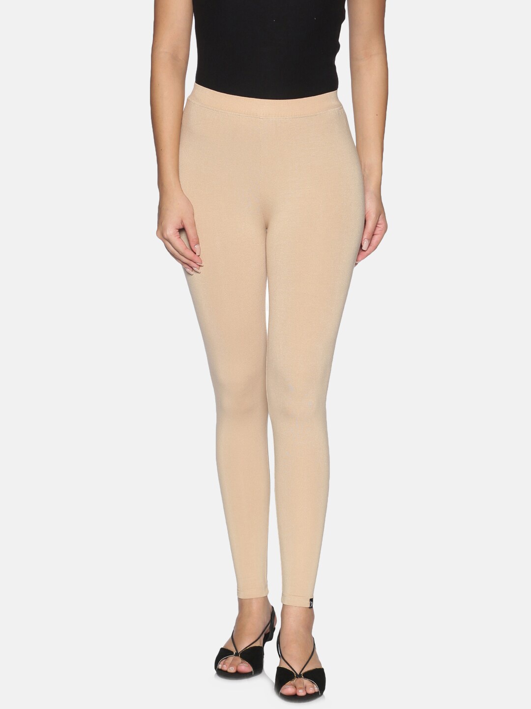 TWIN BIRDS Women Beige Solid Ankle Length Leggings