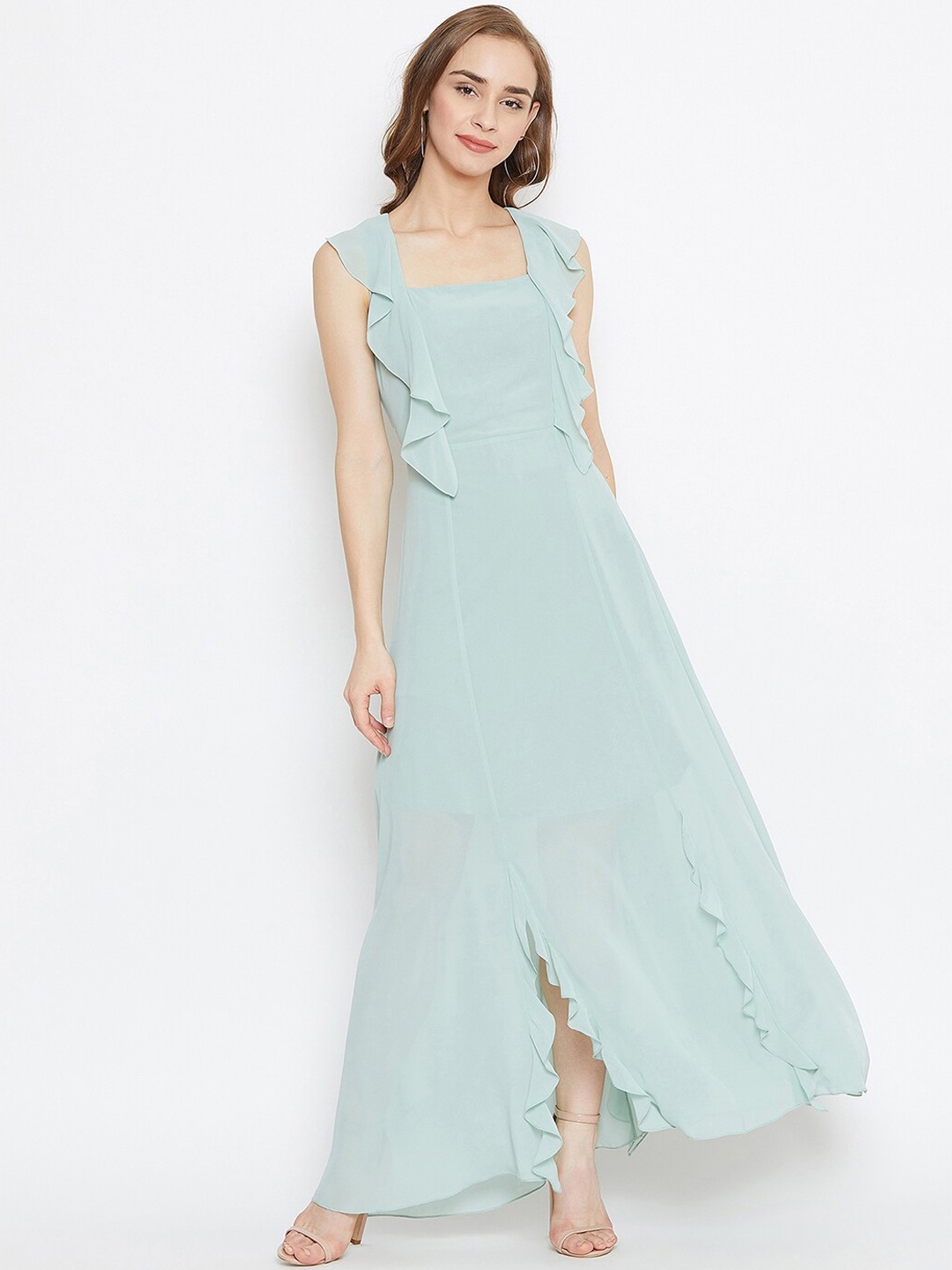 

Madame Women Green Solid Maxi Dress