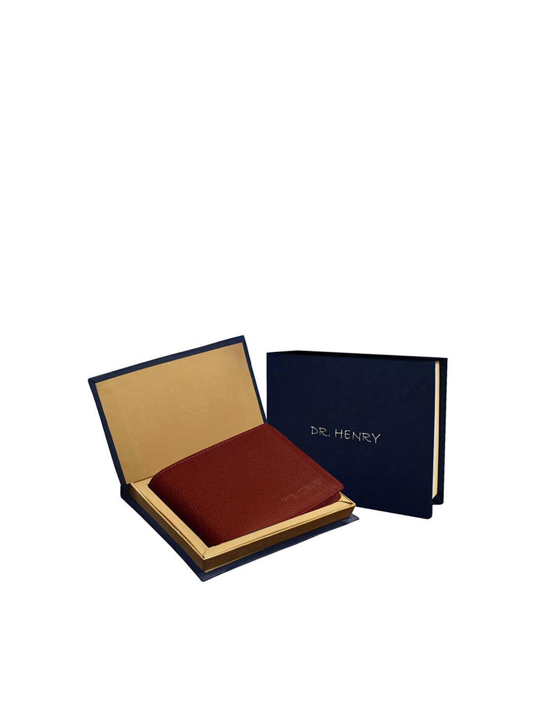 

DR. HENRY Men Burgundy Textured Two Fold Leather Wallet