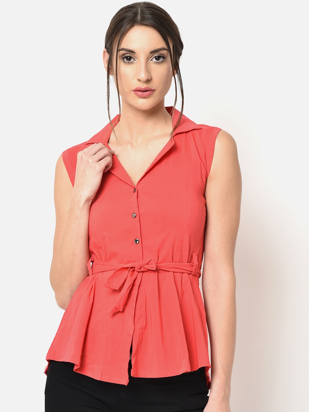 

V2 Value & Variety Coral Shirt Style Top