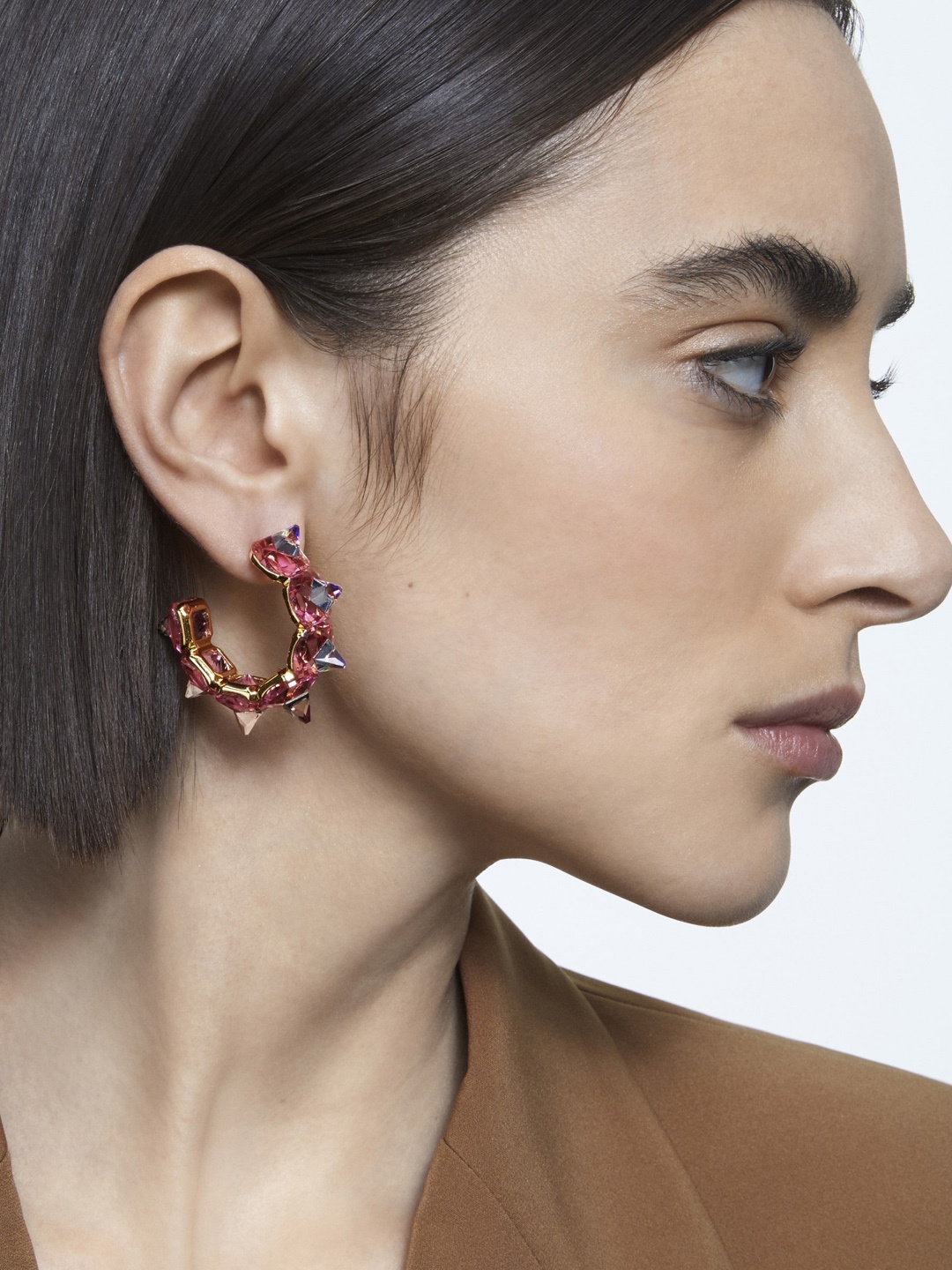 

SWAROVSKI Pink Gold-Tone Plated Chroma Hoop Earrings