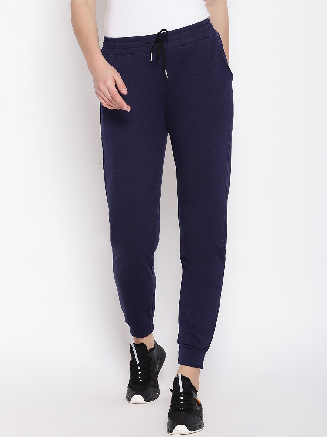 

iki chic Women Navy Blue Solid Straight-Fit Joggers